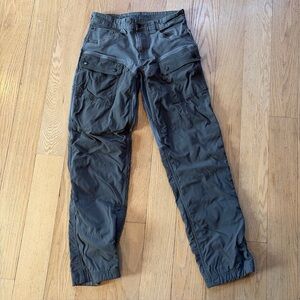 Duluth Pants Men 32x34 Gray Flex Fire Hose Brush Briar Double Knee Flex Hunting